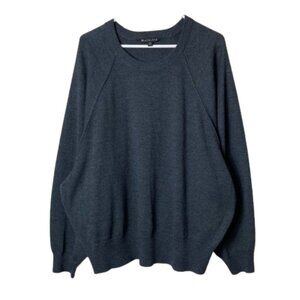 Athleta dark gray hanover crewneck balloon sleeve merino sweater XL